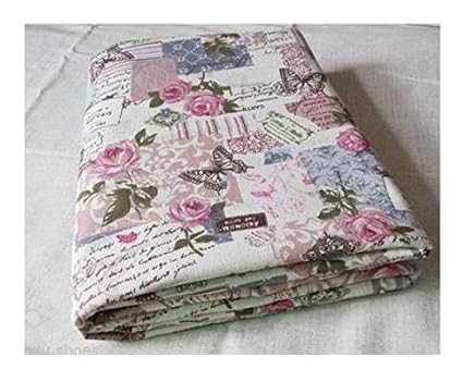 Vintage Chic French Rose Butterfly Baumwolle Leinen – 140 cm (Meterware)