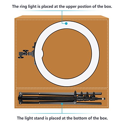 Neewer Upgraded 18-inch Outer Dimmable SMD LED Ring Light with 79-inch Stand, Rotatable Phone Holder for Smartphone/Camera Make up YouTube Video Shooting (EU/US Plug, Bag Included)