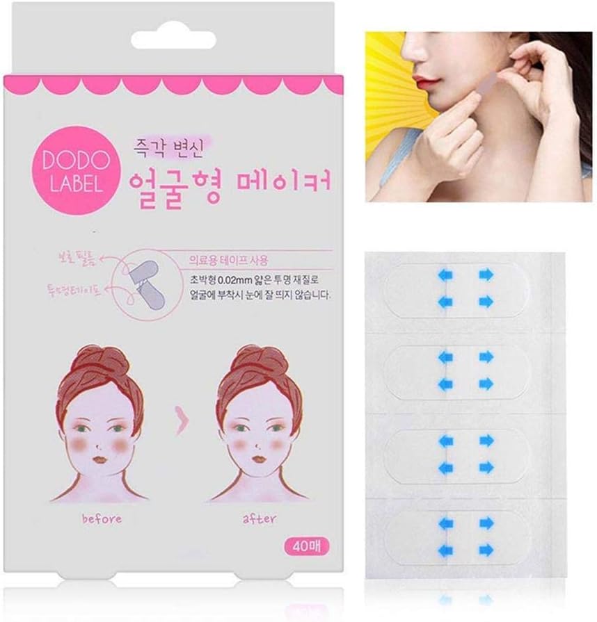 Hiveseen Face Lifting Patch Invisible Artifact Sticker Lift Chin Thin Face Sticker Adhesive Tape Make-up Face Lift Tools 40PCS/Box