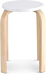 Greensen Round Wooden Stool Candy Color Anti-Slip Stacking Chair 11.8inch view 1