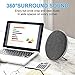 Jonter Fashion Bookshelf Bluetooth Speaker, Desktop Round Speaker with Fabric&Metal Surface, 10W Subwoofer, Built-in Mic Handsfree Phone Calling, TF Card Slot & AUX Cable(Gray)