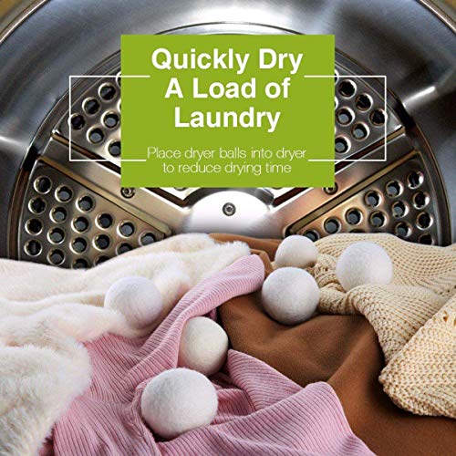 Wool Dryer Balls, CUGLB 6 Pack XL Originic Wool, Non-Toxic, 100% New Zealand Chemical Free Premium Reusable Natural Fabric Softener, Reduce Wrinkles & Shorten Drying Time Naturally - Thumbnail 4
