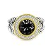 Bling Jewelry Sterling Silver Round Simulated Onyx CZ Double Cable Ring