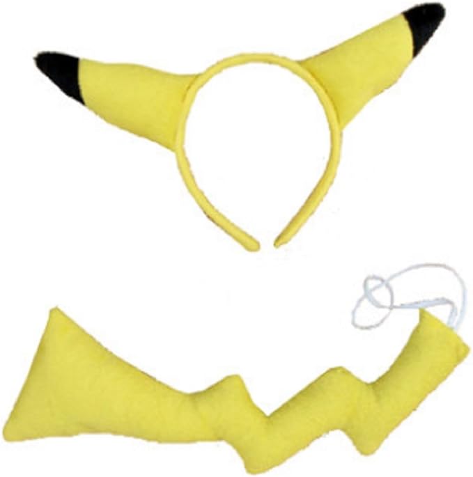 Shonancos Rubbies Pokemon Pikachu Ohren Und Schwanz Kostum Set Amazon De Bekleidung