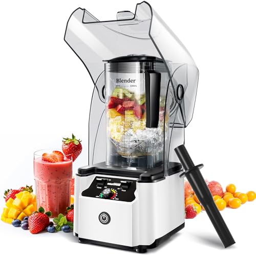 WantJoin - Licuadora silenciosa – Licuadora de cocina con motor de cobre de 2.5 CV, tarro de 88 onzas, licuadoras silenciosas multifuncionales para batidos, jugos, sopas, salsa, con 15 velocidades