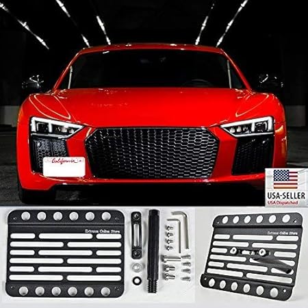 Amazon Com Extreme Online Store For 2017 2018 Audi R8 Front Bumper Tow Hook License Plate Mount Bracket Automotive