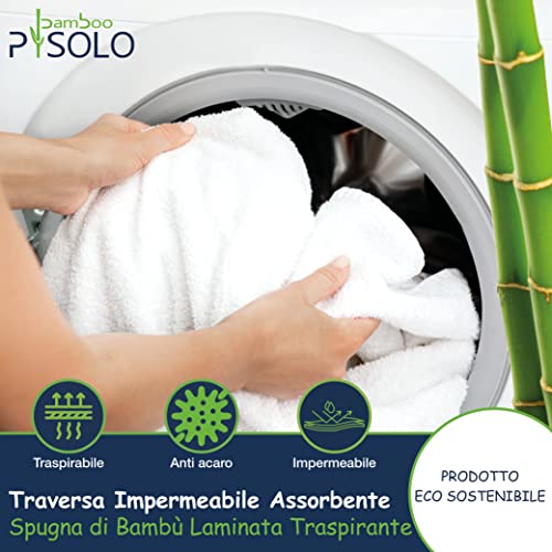 PISOLO Waterproof Bed for Incontinence 150 x 220 cm – Breathable Bamboo Terry Protection – Open Cover – Ultra Thin – Washable