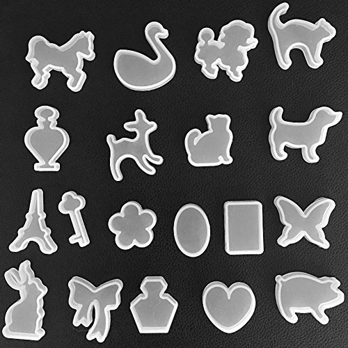 Whitelotous 19 PCs DIY Resin Mold - Animal Jewelry Crystal Resin Craft Making Mould Decoration Craft Tool