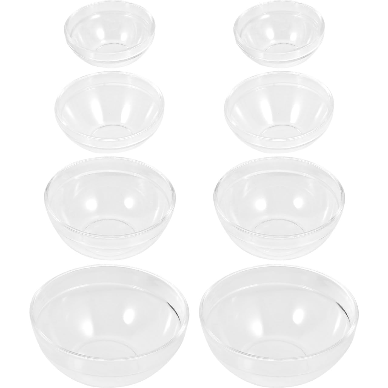 Minkissy 8Pcs Transparent Acrylic Essential Oil Bowls Clear Acrylic Mixing Bowls for Beauty Salon Massage C Facial Salon Home Use 4.13X4.13X1.77In