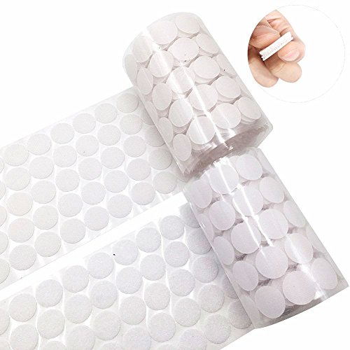 Bettli Nylon Coins Hook and Loop Strips, 500 pcs (250 Pair Sets) 20mm Diameter Round Pads Sticker with Self Adhesive Dots and Waterproof Sticky Glue Fastener (White) - Thumbnail 2