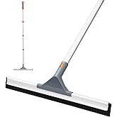 Eazer Floor Squeegee for Floor: Heavy Duty Scrubber with Extendable 60'' Aluminum Pole and Rubber Blade for Kitchen, Swimming Pool, Concrete Floors,Shower,Tiles,Garages,Windows,Glass,Pet Hair Removal