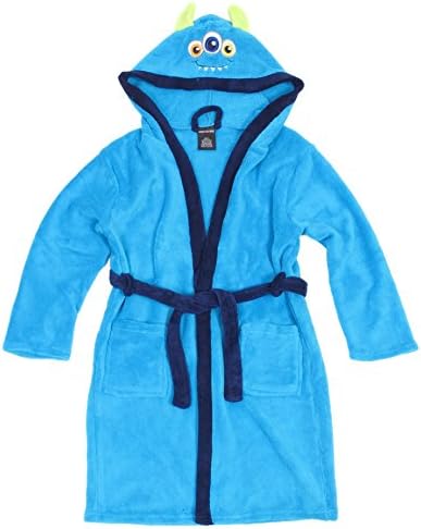 American Hero Little Boys Long Sleeve Hooded Robe - Light Blue Monster - 7