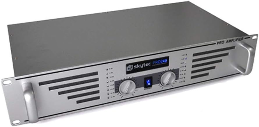 Skytec PA Speaker Amplifier Mobile DJ Disco HiFi Stereo Amp 19" Rack 240W Silver