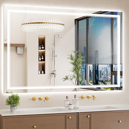 36"x55" LED Bathroom Mirror Lights Anti-fog Backlit