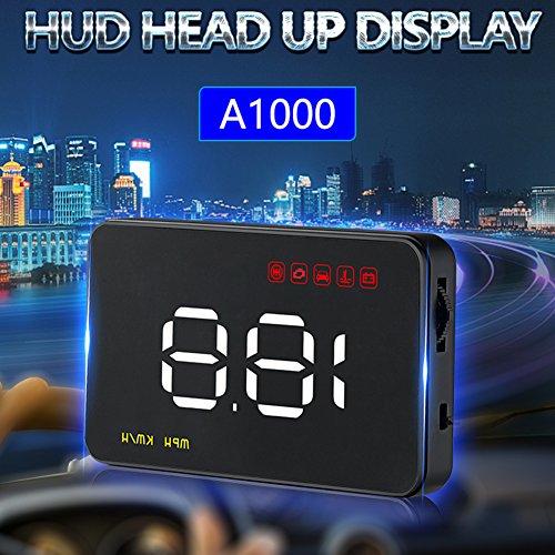 Car HUD, Junda Head UP Display Digital Car Speedometer Overspeed Alarm Measure Driving Speeding Warning Projector For All Cars