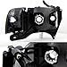 AKKON - For 99-01 Dodge Ram 1500 Pickup Truck Sport Package Black Headlights Head Lamps Replacement Pair Set