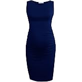 Smallshow Women's Sleeveless Maternity Dress Ruched Pregnancy Clothes