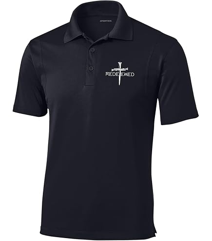 Trenz Shirt Company Mens Christian Polo Embroidered Cross Golf