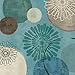 Lovely Teal and Brown Abstract Circle Patterned Set by Daphne Brissonnet; Two 12x12in Poster Prints