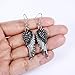 EVER FAITH Angel Wing Hook Earrings Austrian Crystal Silver-Tone - Black