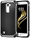 LG K10 Case, LG Premier LTE L62VL L61AL Case, BENTOBEN 2 in 1 Hybrid Hard PC TPU Bumper Carbon Fiber Texture Chrome Shockproof Protective Case for LG K10 (2016) / LG Premier LTE L62VL L61AL, Black