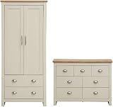 TAD Timber Art Design UK Lisbon 2 Piece Bedroom Set Cream Oak Top view 1