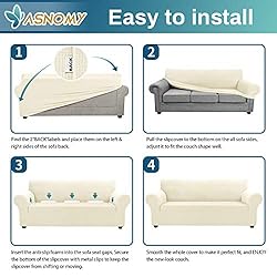 Asnomy Couch Covers for 3 Cushion Couch Stretch