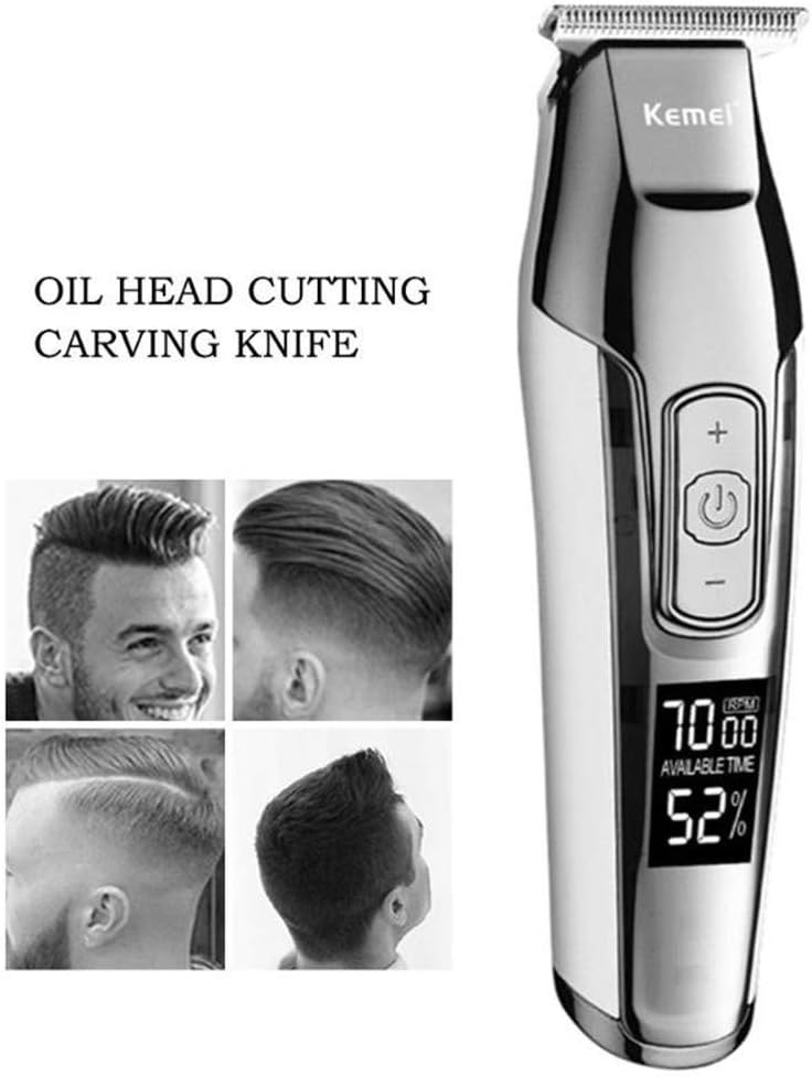 Professional Hair Clipper LCD Digital Display 0 Mm Bald Beard Trimmer for Men DIY Electric Cutter Haircut USB and Cord Charging