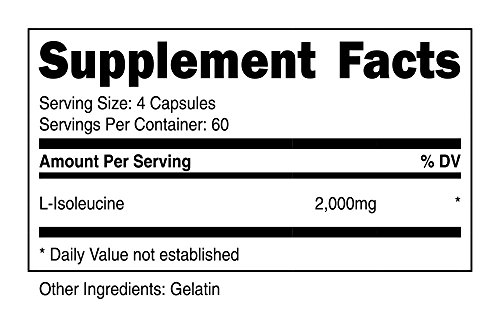 Nutricost L-Isoleucine 2000mg Per Serving, 240 Capsules (60 Servings)