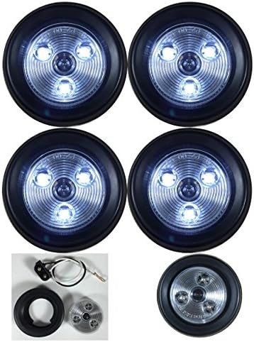 LONG HAUL Clear/White LED 2" Round Reverse Marker Light | Trailer RV 12V LED Lights | 4 Pack