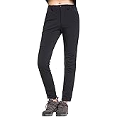 Aufgevals Women's Outdoor Camping & Hiking Waterproof Fleece Snow Ski Pants(XS,Black)
