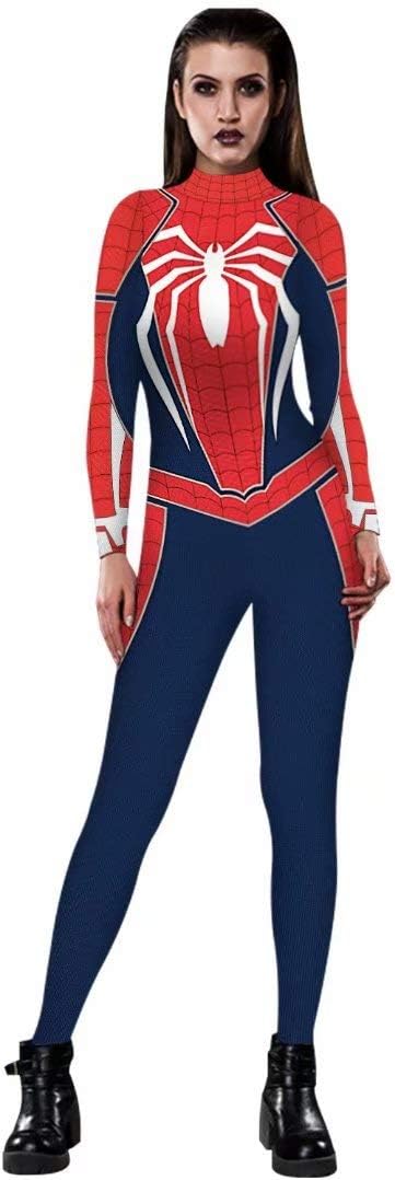 Tsyllyp Adult Christmas Halloween Costume Women Sexy 3D Jumpsuit Bodysuit
