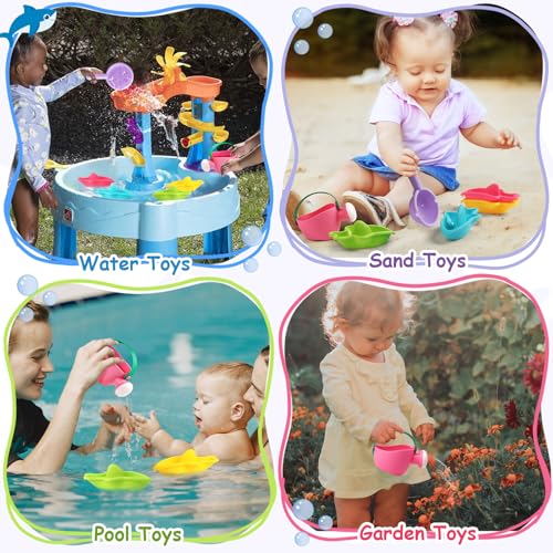 Fajiabao Baby Bath Toys for Kids Ages 1-3 Toddler Bath Toys Mold Free for 12+ Months Bathtub Beach Sand Pool Water Table Toys for 1 2 3 4 5 6 Years Old Boys Christmas Birthday Gifts (6 PCS)