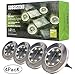 Solar Powered Ground Lights, 8LED Solar Path Lights Outdoor Waterproof Garden Landscape Spike Lighting for Yard Driveway Lawn Pathway Walkway Disk Lights- White/Warm White (Warm White 4 PACK)