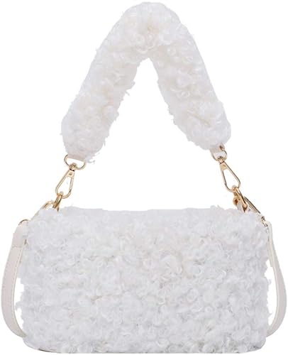 black fluffy clutch bag