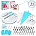 135-Piece Premium Cake Decorating Supplies Kit - Includes Cake Turntable Stand, 55 Numbered Icing Tips, 4 Piping Couplers, 1 Silicone Pastry Bag, 50 Disposable Pastry Bags & Many More Decorating Tools
