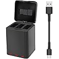 Hanatora Quick Battery Charger with USB Charging Type-C Cable for DJI Ryze Tello/Tello EDU Minidrone,3 in 1 Multiple Charging Hub,Portable Storage Case