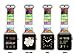 Viwell Floral Leather Band Compatible with iWatch 40mm 38mm for Women, Floral Leather Strap Sports Replacement for iWatch Series 5/4/3/2/1 Retro Colorful Horizontal Stripes