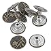 Bronze Tone Leaf Pattern Metallic Tack Buttons Rivet 10 Pcs for Jeans