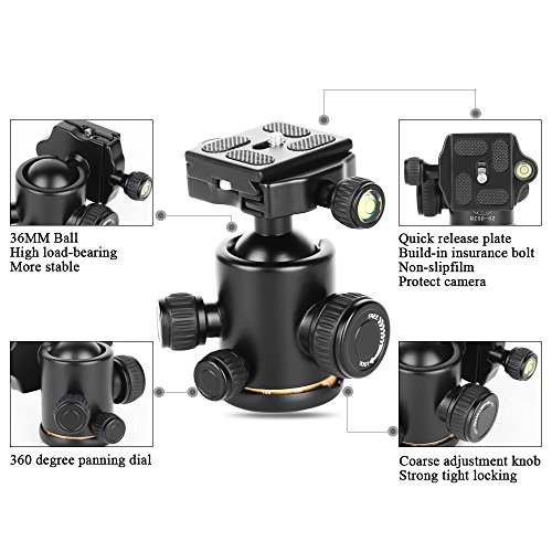 QZSD Q999H Aluminum alloy Tripod Monopod 360 Degree Damping Ball Head Carry Case For Canon Sony Nikon Video Camcorder With Horizontal Column
