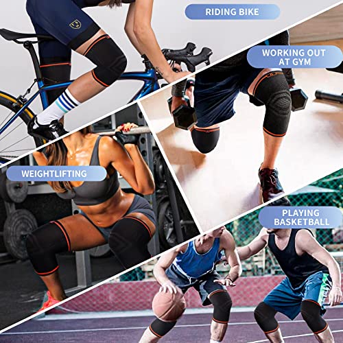 Anoopsyche Ginocchiera Ortopedica Sportiva Compressione Ginocchio, Tutore Ginocchio Legamenti Menisco artrite, tendinite, corsa, squat, sport (XL, arancia)