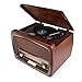 HOVAMP Classic Vinyl Record Player Turntable with AM/FM Radio, CD,USB for MP3 for Smartphones & Tablets