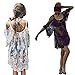 FUNOC Boho Hippie Women Off Shoulder Beach Cover Up Mini Dress Blouse Shirt