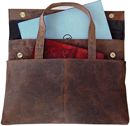 DH Holland Vintage Leather Briefcase, Men's Premium Retro Laptop Messenger Bag Carrying Handbag for Men Fits 15.4 Inch Laptop