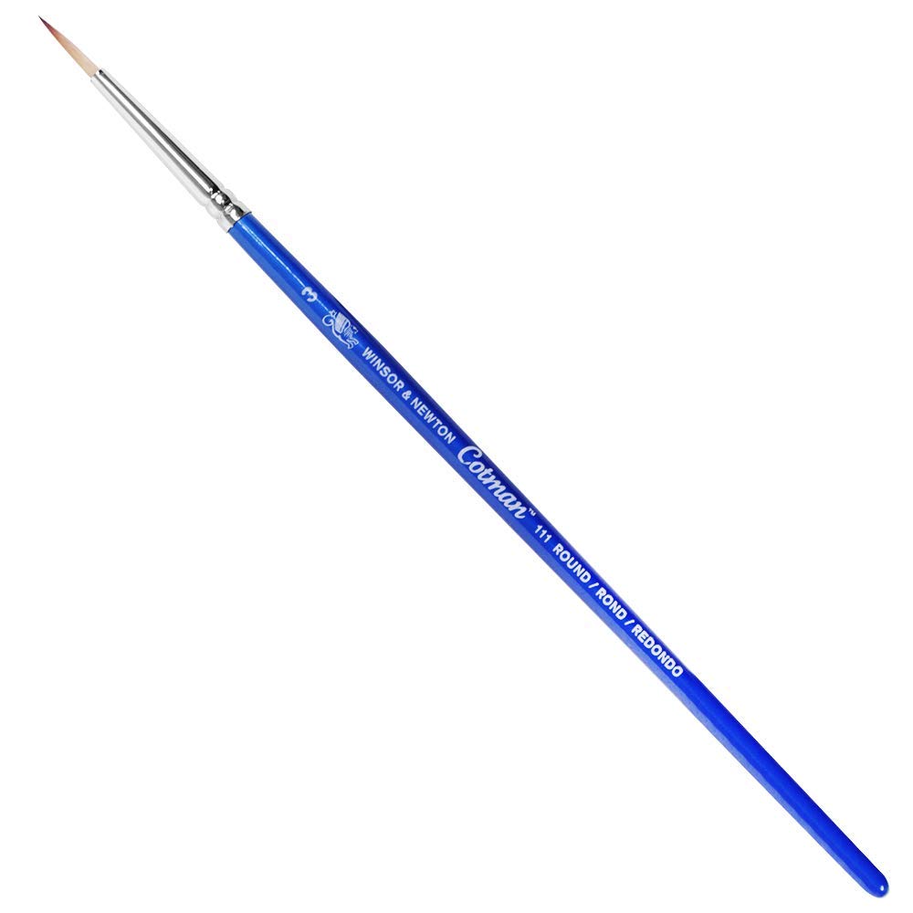 Cotman Winsor & Newton Brush Series 111 (Size 3), Synthetic Material, Brown
