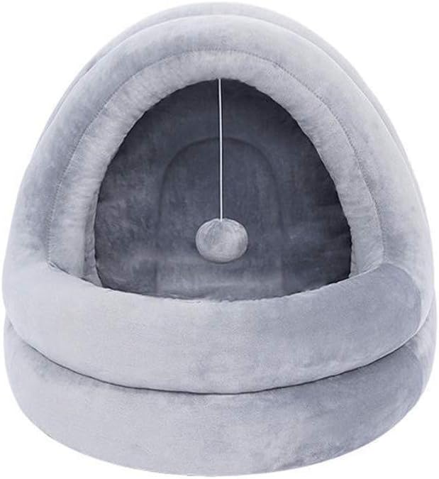 YYANG SOFT PET BED - Cats Or Dogs, Round, Donut-shaped, Plush, Cozy Cat Bed For Improved Sleep, White Pearl Glitter,Gray