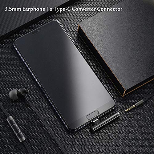 Type C to 3.5mm Audio Adapter, HUIFEN 4 in 1 USB C to 3.5mm Headphone Female Aux Microphone Connector adapter, And Micro USB to USB C Adapter, Compatible with Moto Z, XiaoMi, Huawei,Oneplus 6T (Black) - Thumbnail 4