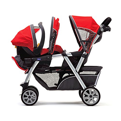 Chicco Cortina Together Travel System Double Stroller + KeyFit Infant Car Seat Buy Online in
