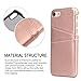 SOWOKO iPhone 8 Wallet Case, iPhone 7 Leather Card Case Ultra Slim Faux Leather Credit Card Slots ID Holder Shockproof Protective Cover for Apple iPhone 8 (2017) / iPhone 7 (2016) - Rose Gold
