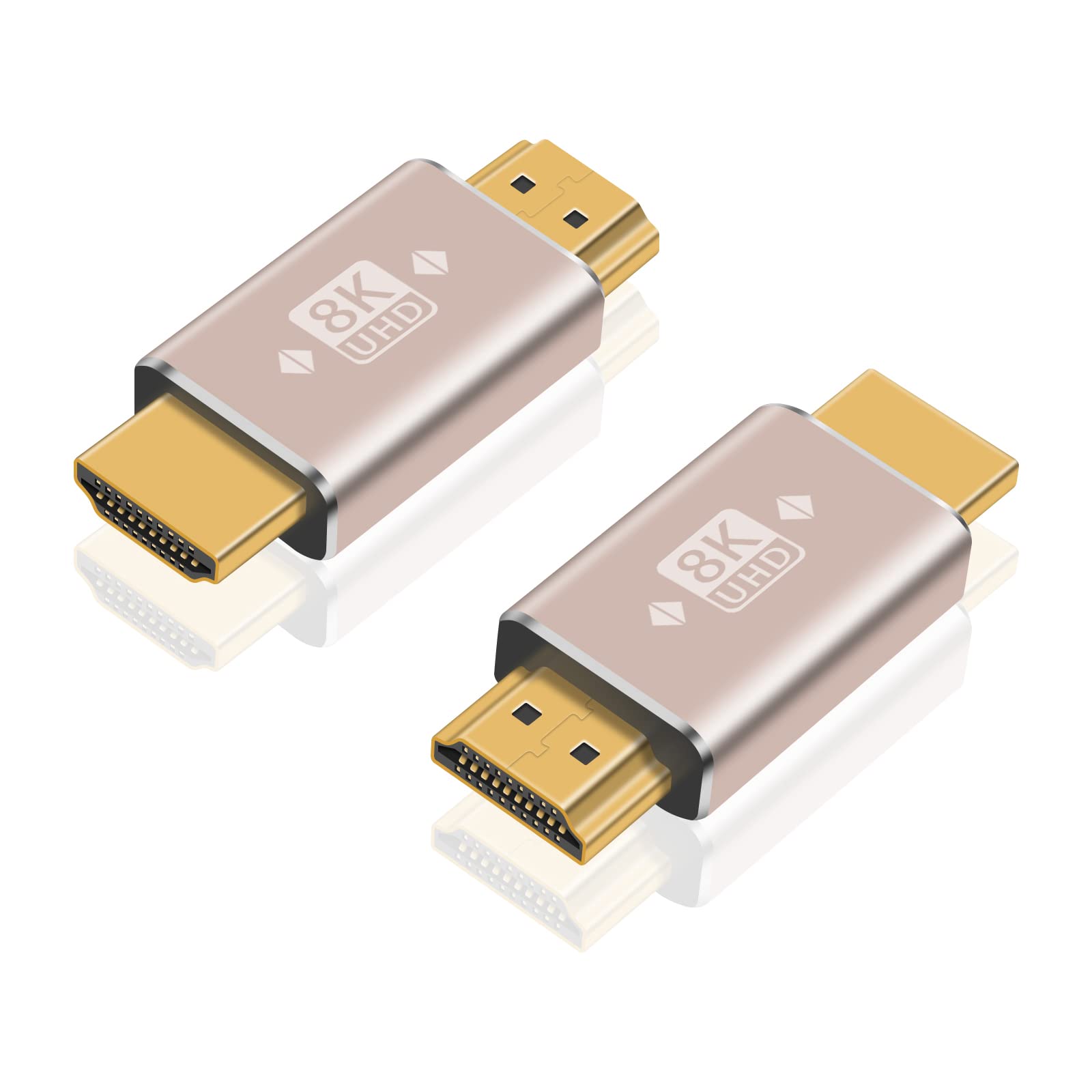Duttek HDMI 2.1 Adapter Male to Male-2 Pack,HDMI to HDMI Connector,HDMI 2.1 Connector support 8K@60Hz,4K@120Hz HDR, Dolby, eARC, HDCP2.3 for Laptop, PC, Monitor, Roku TV